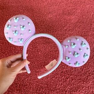 Beaded Mickey Minnie Ears - lavender purple and blue Disney parks